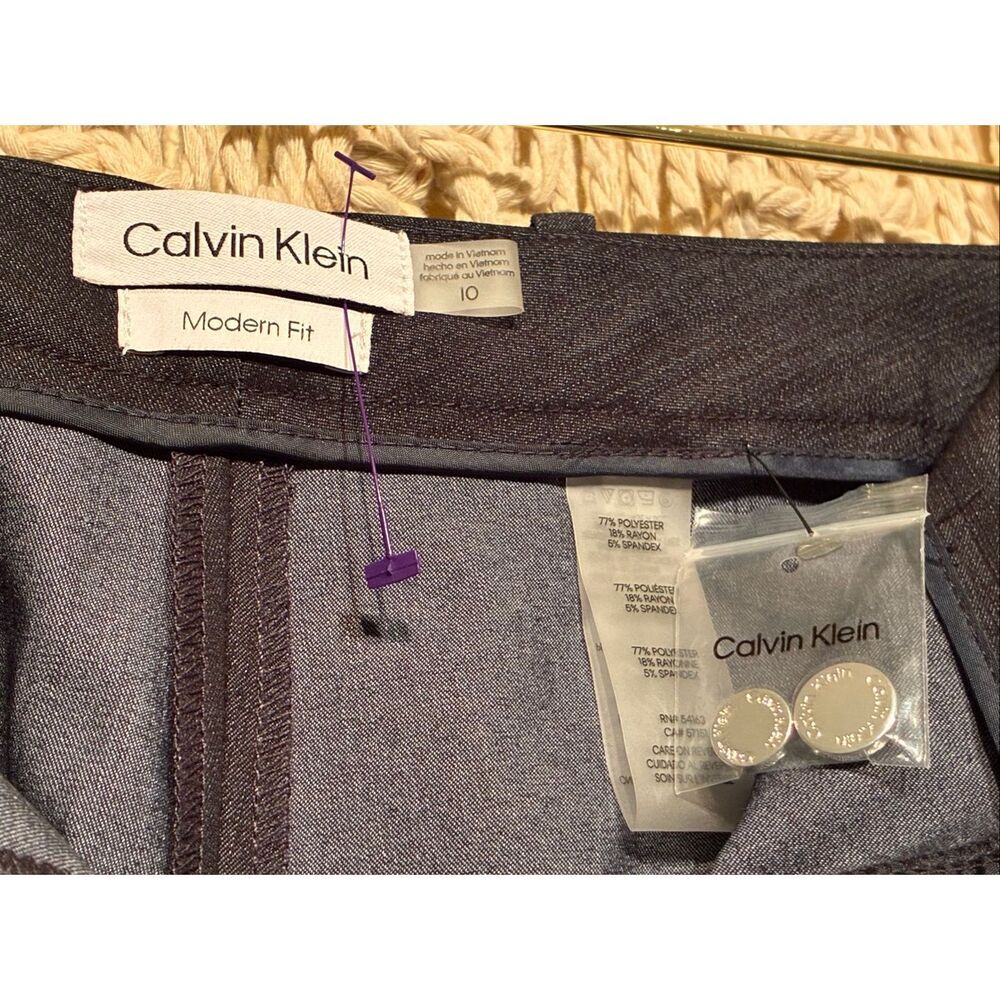 Calvin Klein Women's Modern Fit Trousers Pants Size 10 - Picture 3 of 5